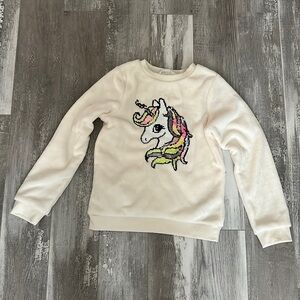 H&M Cream Unicorn Flippy Sweater